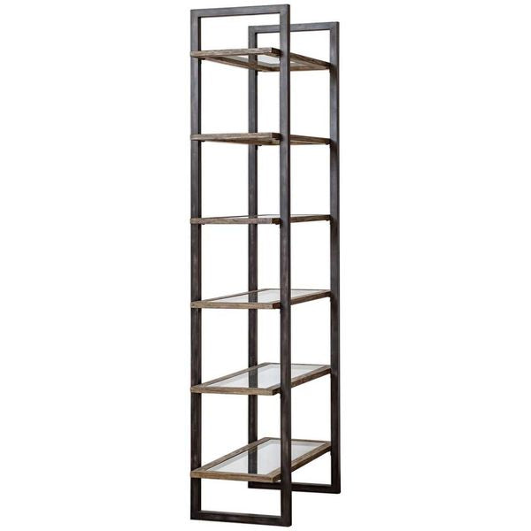 Etagere Olwyn in acciaio invecchiato