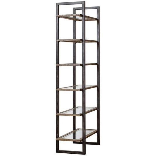 Etagere Olwyn in acciaio invecchiato